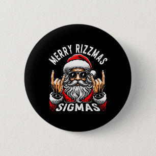 Chapa Redonda De 5 Cm Merry Rizzmas Sigmas Funny Navidades Rizz Santa Te