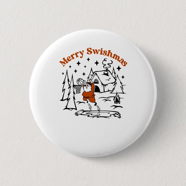 Chapa Redonda De 5 Cm Merry Swishmas Ugly Sweater (Anverso)