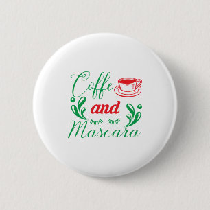 Chapa Redonda De 5 Cm Merry Xmas Coffee And Mascara