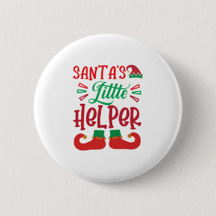 Chapa Redonda De 5 Cm Merry Xmas Santa Little Helper