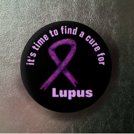 Chapa Redonda De 5 Cm Mes de Conciencia Lupus / Personalizado Cinta Púrp