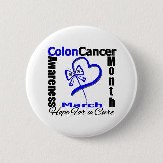Chapa Redonda De 5 Cm Mes de Conciencia sobre el Cáncer de Colón Cardíac