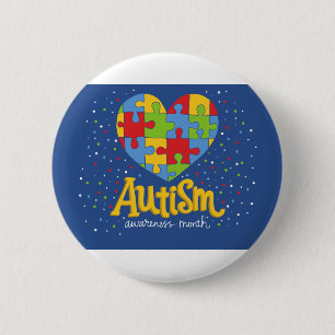 Chapa Redonda De 5 Cm mes de concienciación sobre el autismo