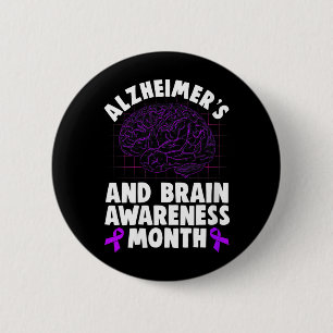 Chapa Redonda De 5 Cm Mes de Concientización sobre el Alzheimer y el Cer
