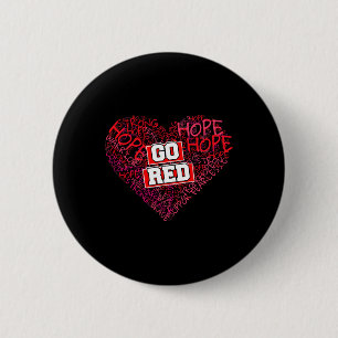 Chapa Redonda De 5 Cm Mes De Enfermedad Cardíaca Nacional Roja Para La S