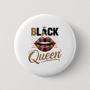 Chapa Redonda De 5 Cm Mes de Historia Negra de Reina Negra