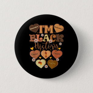 Chapa Redonda De 5 Cm Mes de historia negra motivada y educada