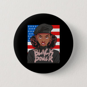 Chapa Redonda De 5 Cm Mes De Historia Negra Pantera Fiesta Afro Hair Usa