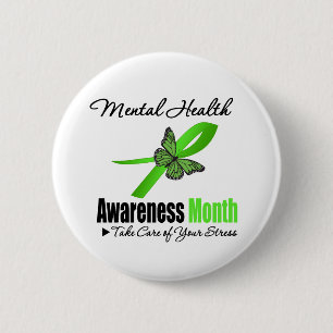 Chapa Redonda De 5 Cm Mes de la conciencia de la salud mental