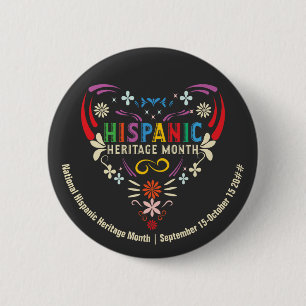 Chapa Redonda De 5 Cm Mes de la Herencia Hispana Hispanoamericanos Latin