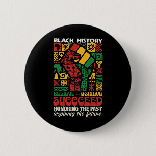 Chapa Redonda De 5 Cm Mes de la Historia Afroamericana Africano Cree Log