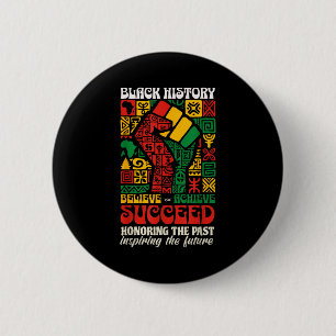 Chapa Redonda De 5 Cm Mes de la Historia Afroamericana Cree Logra Triunf
