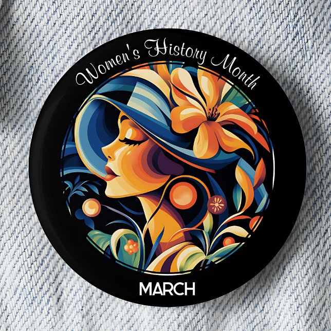 Chapa Redonda De 5 Cm Mes de la historia de la mujer (Women's History Month)