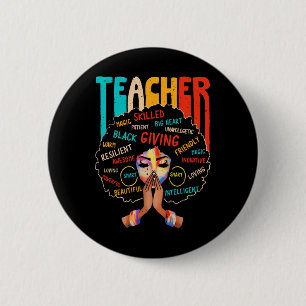 Chapa Redonda De 5 Cm Mes de la historia negra africana: profesor afroam