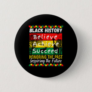 Chapa Redonda De 5 Cm Mes de la Historia Negra Cree Logra Triunfa Melani