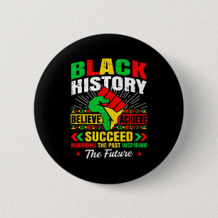 Chapa Redonda De 5 Cm Mes de la Historia Negra Cree Logra Triunfa Melani