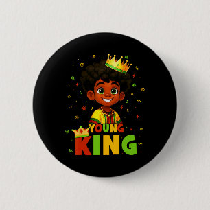 Chapa Redonda De 5 Cm Mes de la Historia Negra Joven Rey Negro Cabello A