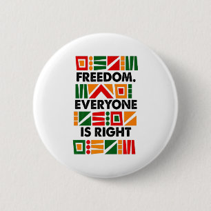 Chapa Redonda De 5 Cm Mes de la Historia Negra Libertad Todos Tienen Raz