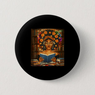 Chapa Redonda De 5 Cm Mes de la Historia Negra Libro Mujer Afroamericana