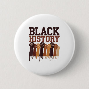 Chapa Redonda De 5 Cm Mes de la Historia Negra Manos Símbolo Afro Motiva