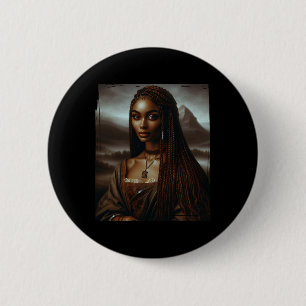 Chapa Redonda De 5 Cm Mes de la Historia Negra Melanin Afro Queen Mona L