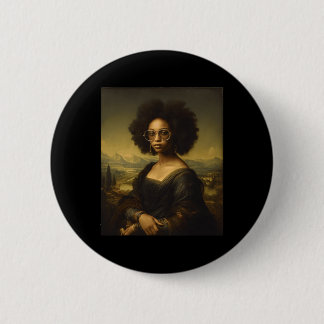 Chapa Redonda De 5 Cm Mes de la Historia Negra Mona Lisa Negra Afroameri