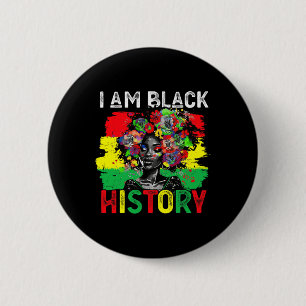 Chapa Redonda De 5 Cm Mes de la Historia Negra Mujer Africana Soy Histo