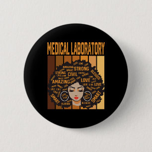 Chapa Redonda De 5 Cm Mes de la Historia Negra Poderoso Laboratorio Médi