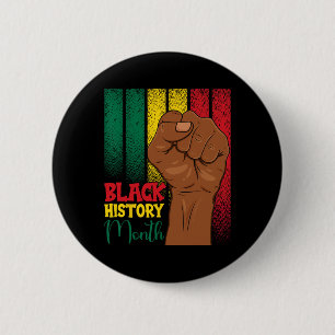 Chapa Redonda De 5 Cm Mes de la Historia Negra Puño Manos En Colores De