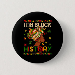 Chapa Redonda De 5 Cm Mes de la Historia Negra Soy Historia Negra Mujer 