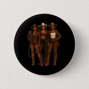 Chapa Redonda De 5 Cm Mes de la Historia Negra Vaquera Occidental Afro M