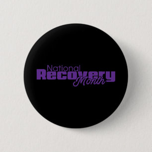 Chapa Redonda De 5 Cm Mes de la Recuperación Nacional - Logo Morado