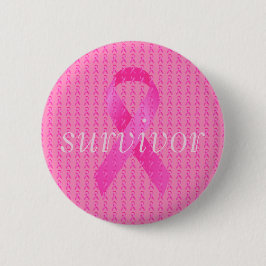 Chapa Redonda De 5 Cm Mes del Cáncer de Seno Superviviente Listón Rosa