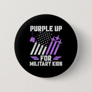 Chapa Redonda De 5 Cm Mes del niño militar morado para militar