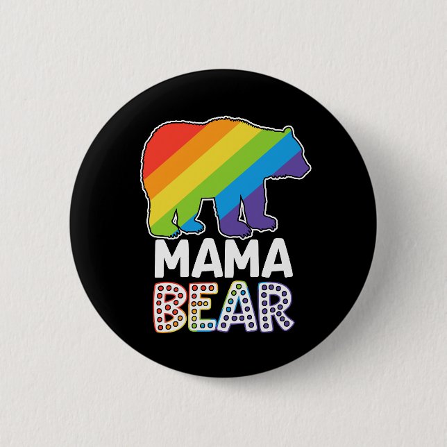 Chapa Redonda De 5 Cm Mes del Orgullo LGBTQ Ally Mama (Anverso)