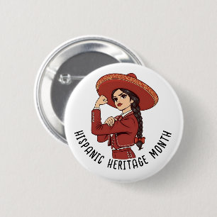 Chapa Redonda De 5 Cm Mes del Patrimonio Hispano Mariachi