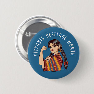 Chapa Redonda De 5 Cm Mes del patrimonio hispano Sarape