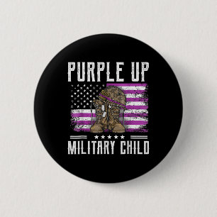 Chapa Redonda De 5 Cm Mes Púrpura De Niños Militares Boots U