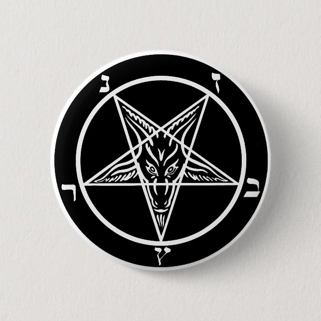 Chapa Redonda De 5 Cm ¡metal negro, baphomet, señor de la oscuridad! (Anverso)