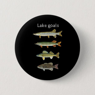 Chapa Redonda De 5 Cm Metas de lago Pesca Musky Pike Walleye Boca Pequeñ