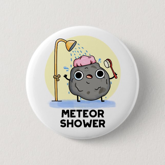 Chapa Redonda De 5 Cm Meteor Shower Funny Science Pun (Anverso)
