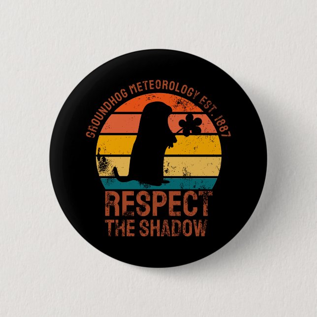 Chapa Redonda De 5 Cm Meteorología del Groundhog Est. 1887 (Anverso)