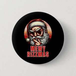 Chapa Redonda De 5 Cm Mewy Rizzmas Gracioso Santa Mying Chiste Rizz Mens