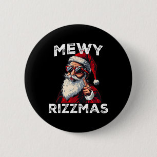Chapa Redonda De 5 Cm Mewy Rizzmas Gracioso Santa Mying Chiste Rizz Mens