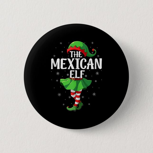 Chapa Redonda De 5 Cm Mexican Elf Christmas Girls Women Elf Squad Xmas F (Anverso)