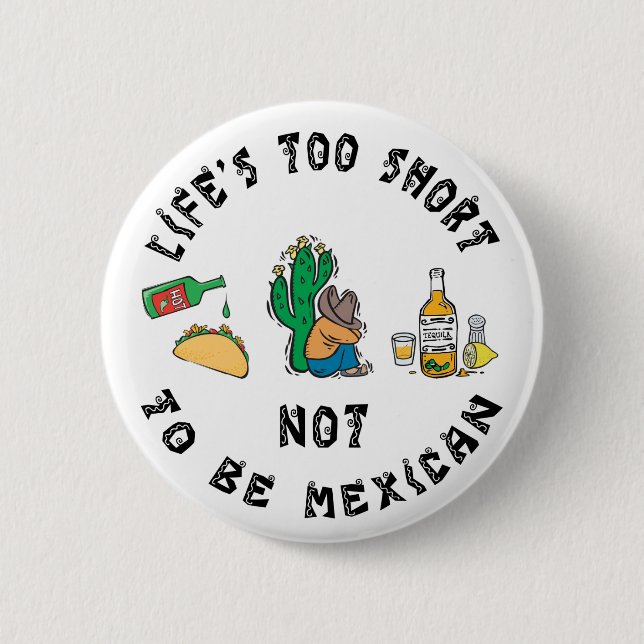 Chapa Redonda De 5 Cm Mexicano muy divertido (Anverso)