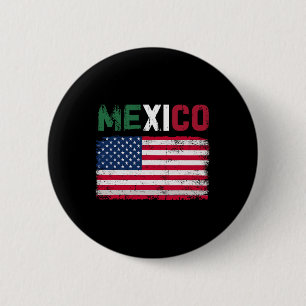 Chapa Redonda De 5 Cm México Bandera Estadounidense Patriota Bandera Mex