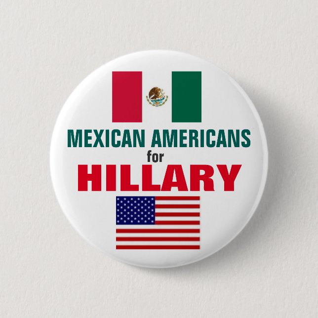 Chapa Redonda De 5 Cm Mexicoamericanos para Hillary 2016 (Anverso)