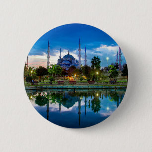 Chapa Redonda De 5 Cm Mezquita azul de Estambul en Turquía