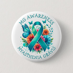 Chapa Redonda De 5 Cm MG Conciencia   Miastenia Gravis Ribbon